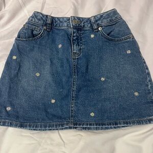 Cat & Jack Blue Denim Skirt with Floral Accents